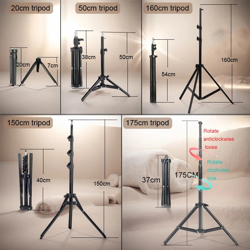 6-14" Ringlicht mit 10 Dimmstufen, 22 Modi, professionelles Fülllicht, 3CCT/RGB mit Stativ und Handy-/iPad-Halter für Live-Streaming